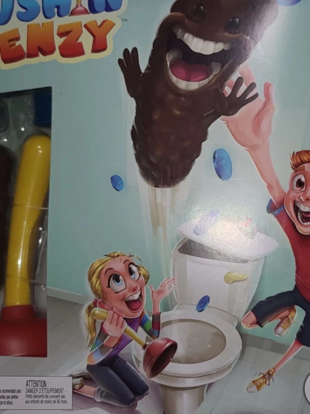 Mattel Games Flushin' Frenzy Kids Game, Family Game with Toilet & Plunger New!!!